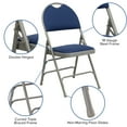 thumbnail image 4 of Flash Furniture 4 Pack HERCULES Series Ultra-Premium Triple Braced Navy Fabric Metal Folding Chair with Easy-Carry Handle, 4 of 8
