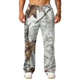 thumbnail image 4 of Men's Baggy Camo Sweatpants Wide Leg Hunting Loose Joggers Workout Athletic Sweat Pants wtih Pockets Light Gray L, 4 of 7