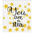 thumbnail image 3 of Ambesonne Saying Shower Curtain, Watercolor Stars Modern, 69"Wx84"L, Black Yellow and White, 3 of 3
