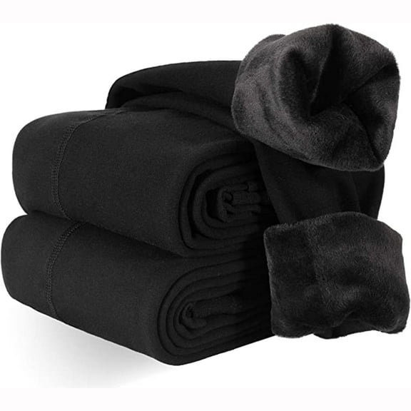 2pcs Women's Fleece Lined Water Resistant Legging High Waisted Thermal Winter Hiking Running Pants Pockets