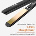 thumbnail image 2 of Plancha de pelo profesional Faszin, placa de titanio iónico de 1,18 pulgadas, calentamiento rápido en 20 segundos con pantalla LED transparente, herramienta de peinado 2 en 1 para alisar y rizar el ca, 2 of 5