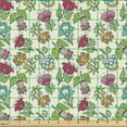 thumbnail image 2 of Floral Fabric by the Yard Upholstery, Colorful Detailed Flower Kinds Flourishing Ornamental Blooming Motifs, Decorative Fabric for DIY and Home Accents, Eggshell and Multicolor by Ambesonne, 2 of 5