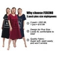 thumbnail image 6 of FEREMO Nightgown for Women Plus Size Long Sleepwear Printed Comfy Sleep Shirts 3 Pack (1X), 6 of 7
