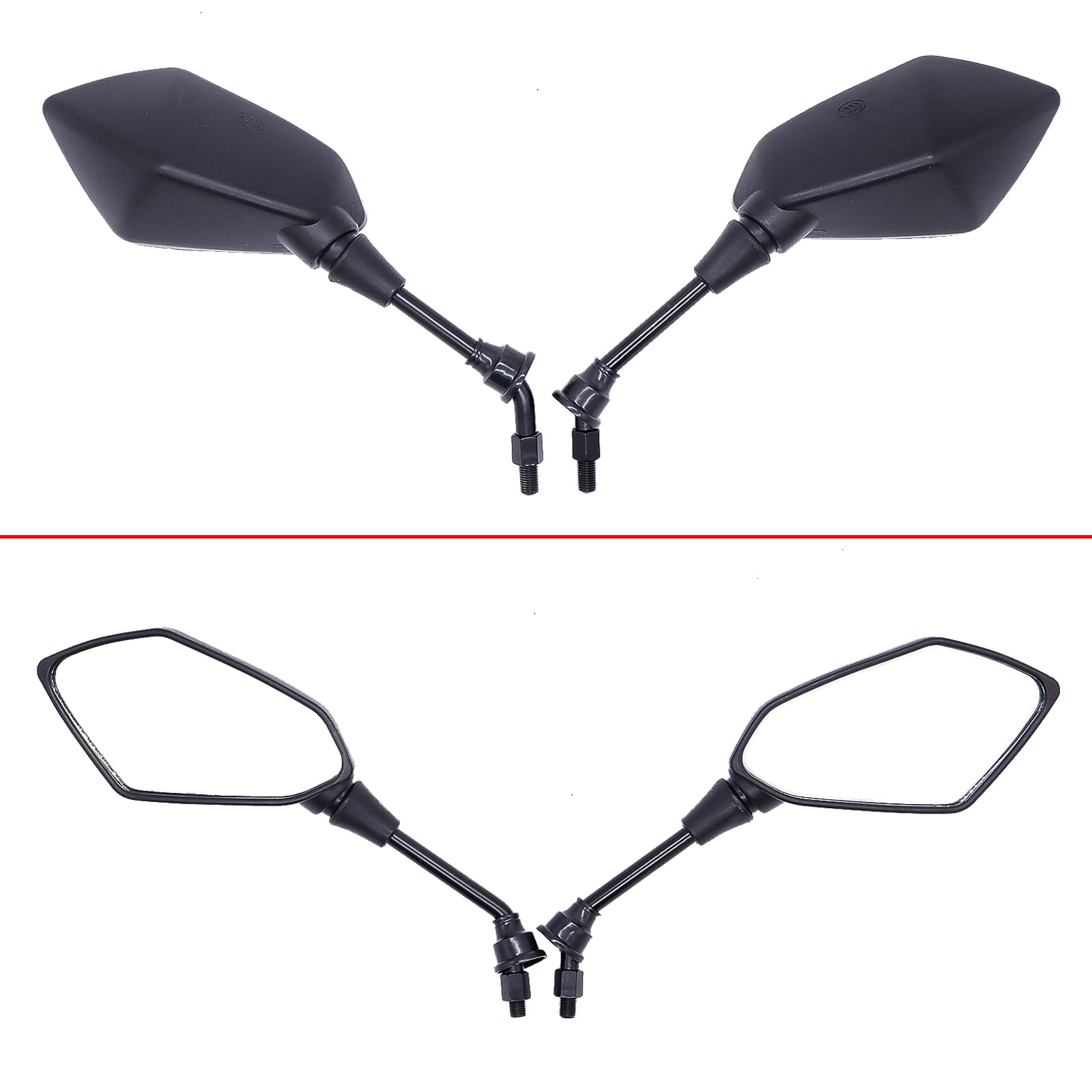 AUTOXBERT 2x Motorcycle Rear View Side Mirrors With 2x Free 7/8" Handle Bar Mount for ATV Bike