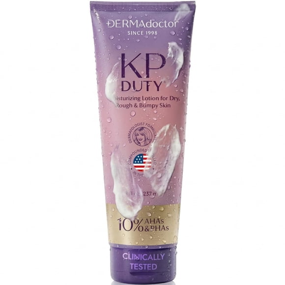 DERMAdoctor Body Lotion Exfoliant Brightening Body Moisturizer for Women Glycolic Acid + Lactic Acid + BHA | Soothes Dry Red Skin, KP Bump E