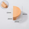 thumbnail image 2 of Gamvdout Furniture Handles 2Pcs Beech Wood Drawer Handles Semi Circular Wooden Cabinet Wardrobe Door Children'S Room Solid Wood Handles 32Mm, 2 of 6
