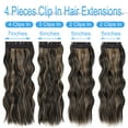 thumbnail image 3 of LELINTA 4Pcs 11 Clips 20 Inch Wavy Curly Full Head Clip in Synthetic Hair Extensions Hairpieces Golden Brown & Bleach Blonde Mixed Hair Extensions Synthetic Fiber Clips For Women, 3 of 8