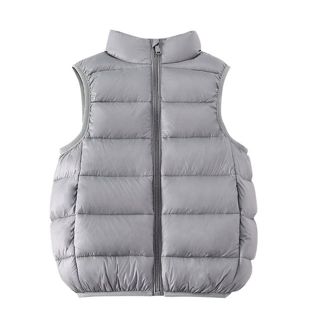 Birdeem Kids Winter Down Jacket, Solid Color Warm Stand Up Collar Camisole Set