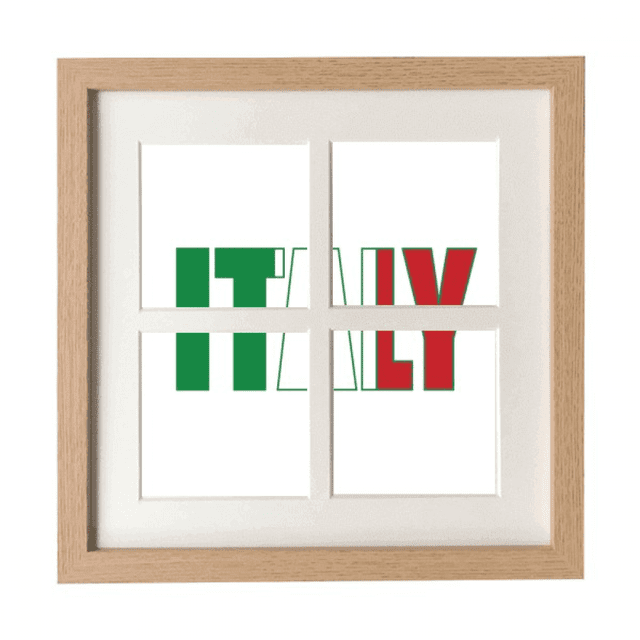 Italy Country Flag Name Art Deco Fashion Frame Wall Tabletop Display 4 Openings Picture