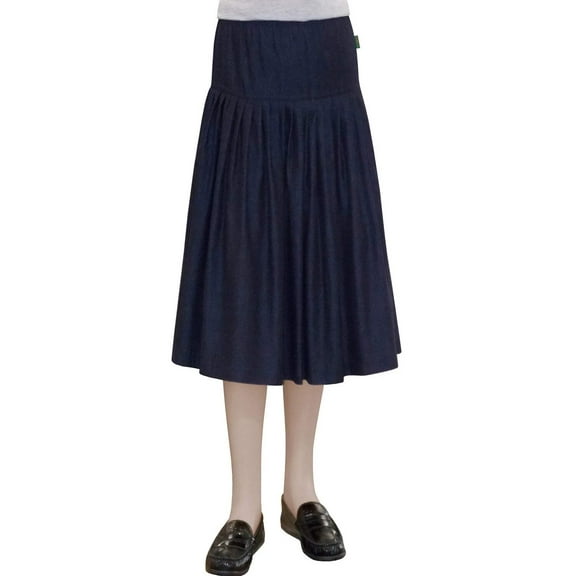 Women's Original BIZ Style Below the Knee Length Short Denim Skirt