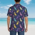 thumbnail image 6 of Xecao Colorful Dinosaur print Hawaiian shirt - a stylish short-sleeve button-down for men, perfect for casual beach and tropical outings., 6 of 9