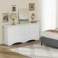 thumbnail image 6 of Homall 6 Drawer Wood Dresser Furniture, Double Tier Storage Cabinet for Bedroom & Living Room,White Finish, 6 of 10