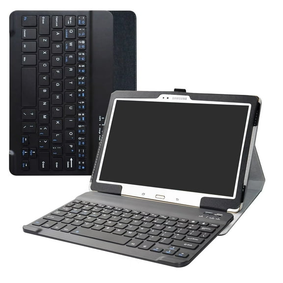 Labanema 10.5" Samsung Tab S 10.5 T800 Bluetooth Keyboard Case, PU Leather Folio Stand Protective Case, Cover for 10.5" Samsung Tab S 10.5 T800 (Black)