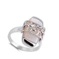 thumbnail image 4 of CHOOSE YOUR COLOR Simulated Mother of Pearl Bar Filigree Design Ring .925 Sterling Silver Band Female Size 9, 4 of 4