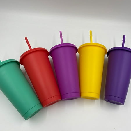 

Christmas Straw Cup Festive Reusable PP Solid Color Drinking Tumbler with Lid for Home