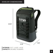Titan by Arctic Zone 24 Can, 16 Quart Welded Cooler Backpack with Waterproof Exterior, Black