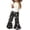Black, variant on Flare Jeans for Toddlers Star Print Wide Leg Denim Pants Baby Girls Ripped Bell Bottom Kids Trendy Casual Trousers Vintage Hip Hop Streetwear
