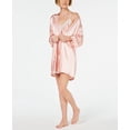 thumbnail image 1 of Linea Donatella Mom Lace Trim Chemise Nightgown & Wrap Robe Set, Bisque, Small, 1 of 5