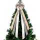 thumbnail image 1 of F1CC-Árbol de Navidad a cuadros, a rayas para lazo grande árbol de Navidad, casa de granja hecha a mano, decoraciones de fiesta de vacaciones en interiores, 1 of 3