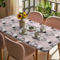 thumbnail image 3 of Easter Rabbit Table Cloths for 3 Foot Rectangle Tables, Cartoon Cute Bunny Sketch on Pink Patio Waterproof Elastic Fitted Tablecloths, Washable Rectangular Table Cover for Camping, 3 of 8
