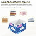 thumbnail image 7 of Cute Cartoon Clouds and Stars Large Storage Bins with Linen Collapsible Lid Storage Box 16.7 x 12.6 x 11.8in, 7 of 7