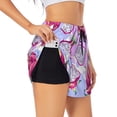 thumbnail image 3 of Lsque Dragon Fruit Printed Women's Running Shorts with Liner Pockets,Elastic Quick Dry Workout Athletic Gym Yoga Shorts,Womens High Waist Shorts-Large, 3 of 9