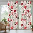 thumbnail image 5 of Outdoor Curtains for Patio Waterproof, Valentines Outdoor Privacy Panels Grommet, Pink Red Love Heart Green Botanical Spring Blackout Outside Curtains for Porch/Cabana 54"x84", 2 Panels, 5 of 8