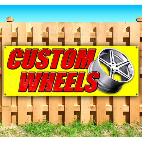 Custom Wheels 13 oz Vinyl Banner With Metal Grommets