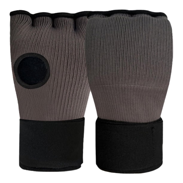 Vendas de gel para boxeo, protección para guantes interiores y debajo de las manoplas, ajustables para adultos. Gris oscuro