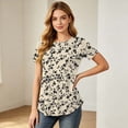 thumbnail image 6 of BRGZLK Pregnancy Nursing Tops for Women Trendy Floral Print Round Neck Short Sleeve Breastfeeding Shirts 2026 Summer Comfortable Maternity Clothes Beige XXL, 6 of 8