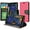 Hotpink, variant on GSA Carbon Fiber Flip Wallet Case for LG K40, Harmony 3 - Hot Pink/Black