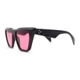 thumbnail image 3 of Womens Oversized Gothic Beveled Squared Flat Top Cat Eye Sunglasses Black - Pink, 3 of 4