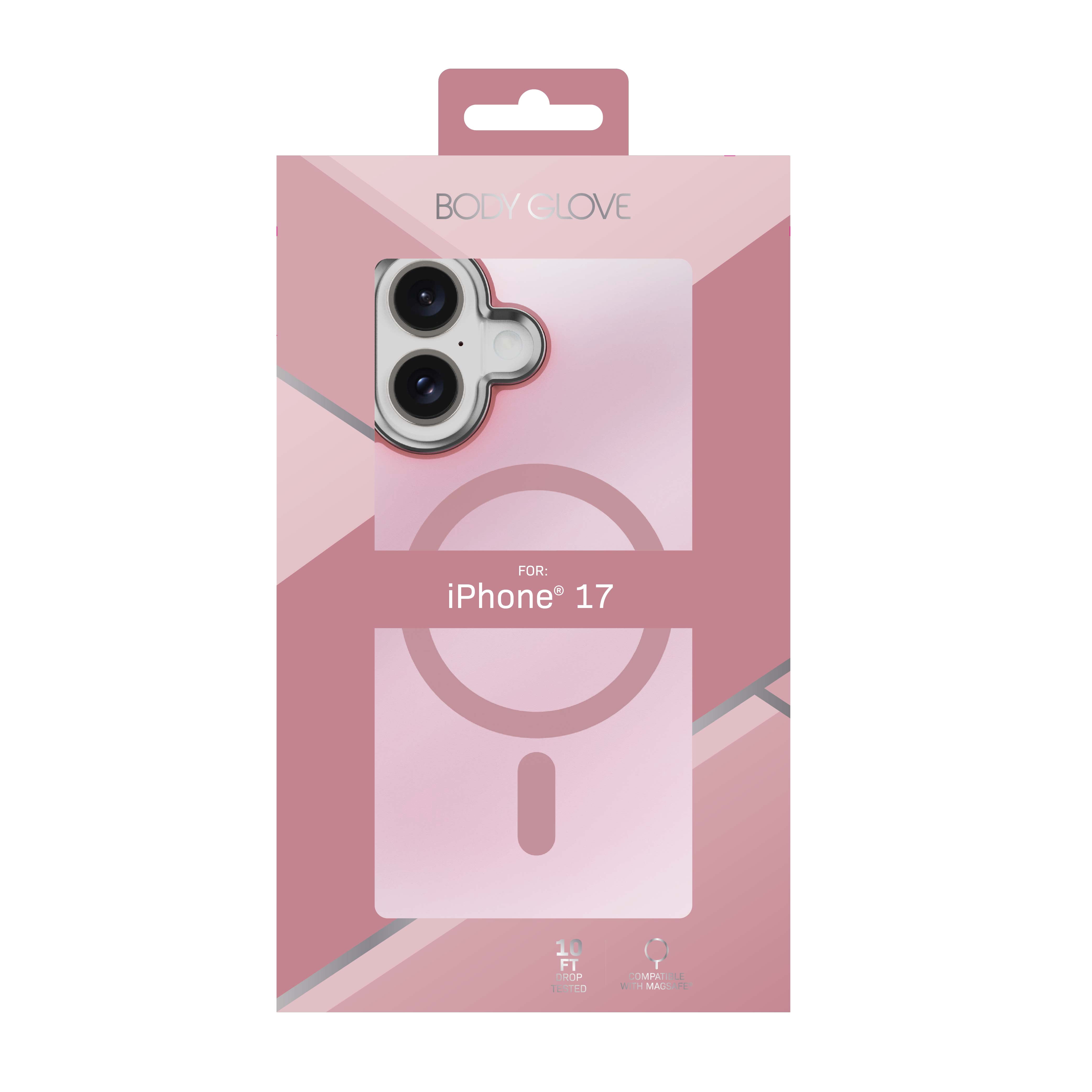 Body Glove Reflector Phone Case for iPhone 17, MagSafe Compatible - Metallic Rose Gold