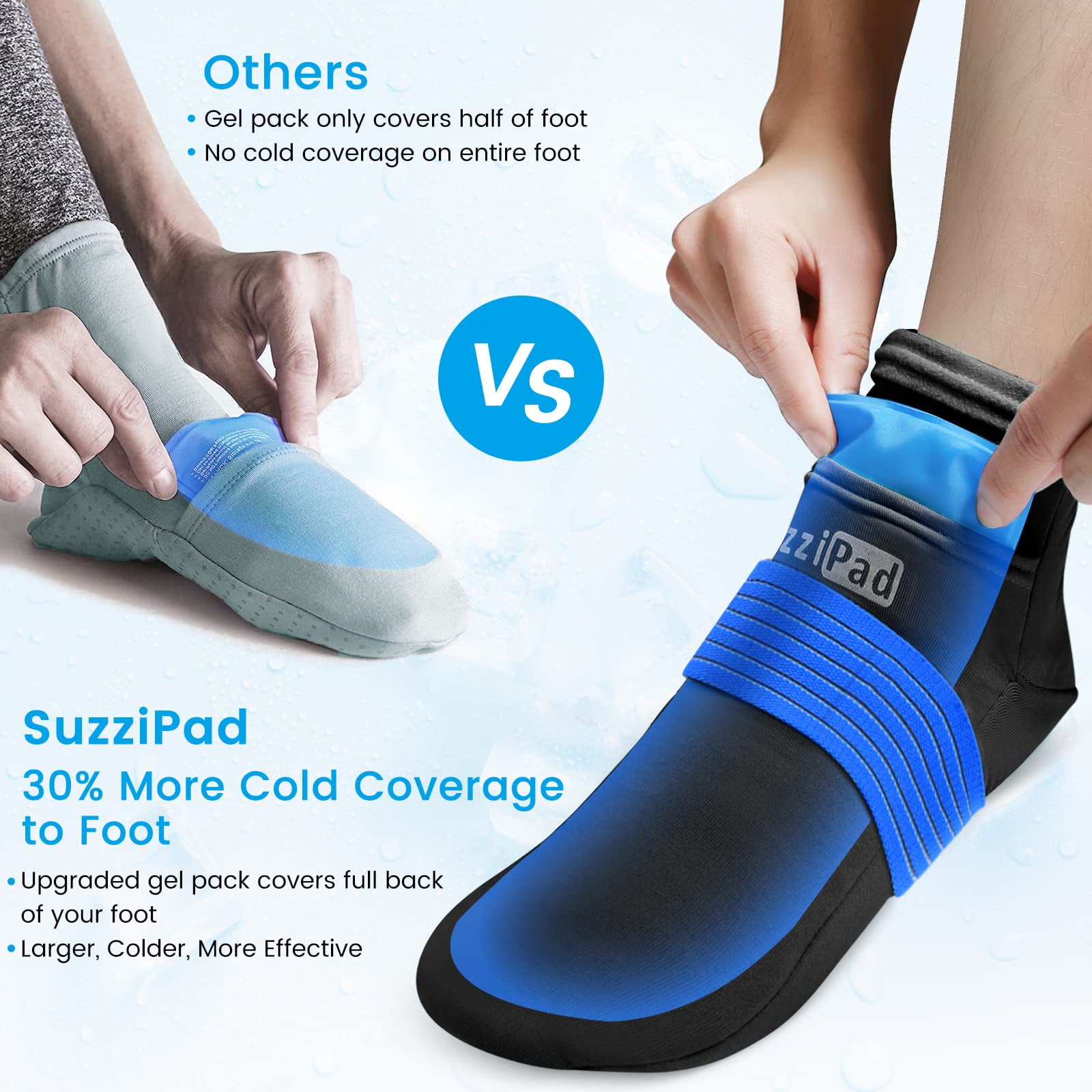 SuzziPad Cold Therapy Socks & Hand Ice Pack, Cold Gloves for
