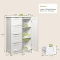 thumbnail image 3 of ZOPan Kitchen Pantry Storage Cabinet with Door and Shelves, Small Food Pantry Cabinet Cupboard, Freestanding Wooden Bathroom Storage Cabinet with 4 Drawers for Kitchen, 11"D x 23"W x 33"H, White, 3 of 9