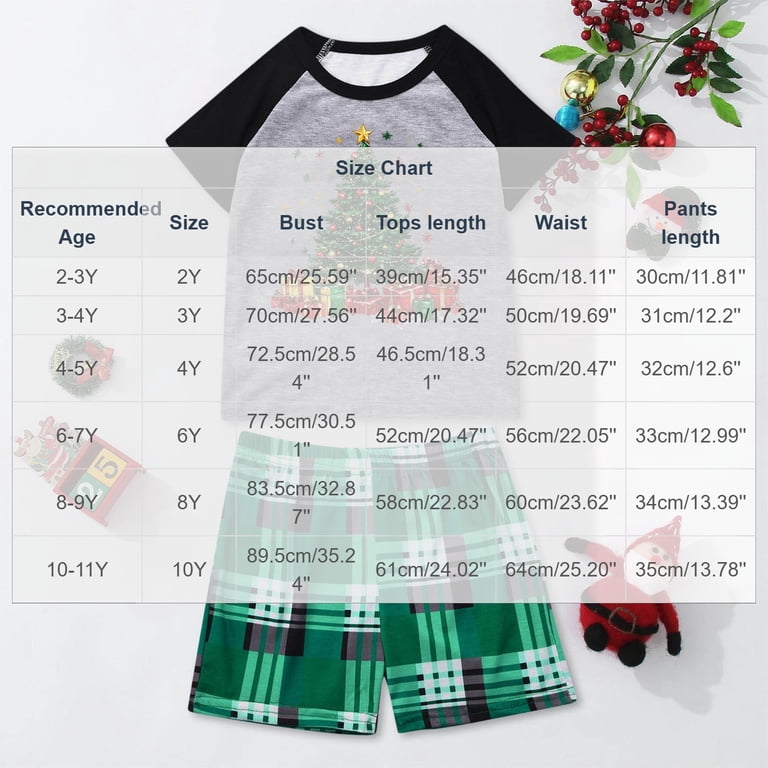 Lyfzbd Matching Family Christmas Pajamas Set Short Sleeve Tree Print T ...