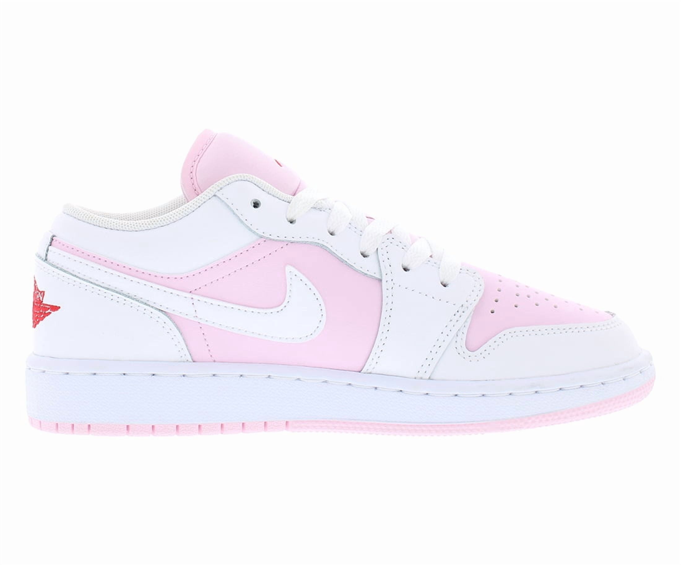 Nike Air Jordan 1 Low GS Girls Shoes Size 7, Color: Pink Foam/White/Fire Red