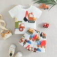 thumbnail image 2 of LAPAKIDS Infant Baby Boy Summer Clothes Short Sleeve Cartoon Car Printed T-Shirt and Shorts Outfit 12-18 Months, 2 of 6
