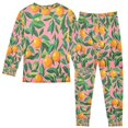 thumbnail image 2 of FORMRS Long Sleeve Top and Pants Pajama Set for Niños 2-Piece Sleepwear, Sizes 18M-8Y, Pink Oranges, 2 of 6