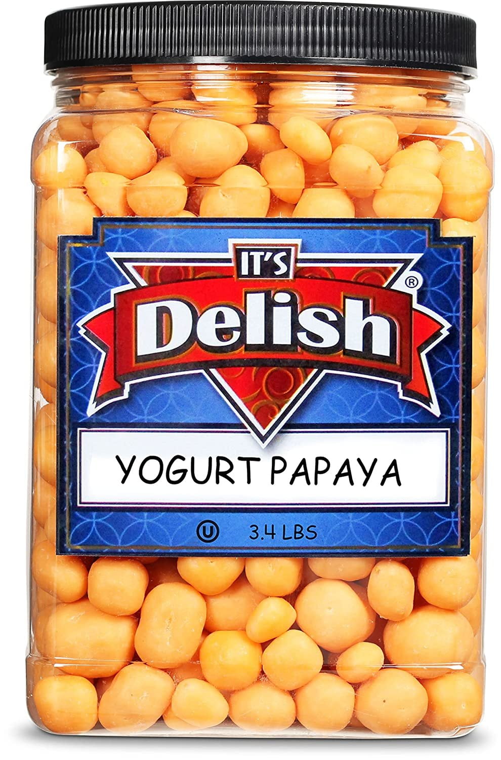 Yogurt Covered Dried Papaya Dices by It's Delish, 3 LBS Jumbo Container  Kosher Dairy-Free Jumbo Yogurt Covered Fruit for Vegan Snacking  Dried Diced Papaya Coated in Yogurt-Flavored Shell Snack...