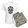 thumbnail image 5 of CafePress - Sugar Skull Women's Light Pajamas - Women's Short Sleeve Print T-Shirt and Pants Light Cotton Pajama Set, 5 of 7