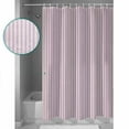 thumbnail image 4 of Simple White Striped Shower Curtain, 48" x 72", Purple Stripes Vintage Linen Waterproof Bathroom Curtain Washable Shower Curtain Set with 12 Hooks, 4 of 6