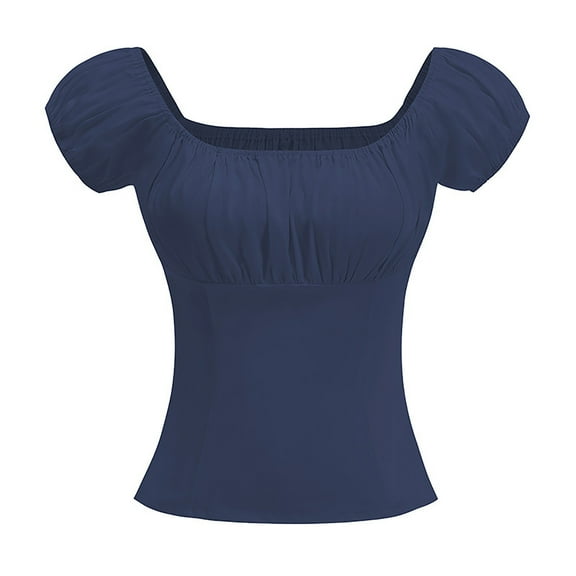 Women Solid One Shoulder Off The Shoulder Sexy Short Sleeve Top With A Court Style