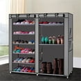 thumbnail image 4 of Zimtown Double Row 9 Lattices Portable Shoe Cabinet 6 Tiers Entryway Shoe Rack Shoe Shelf Shoe Tower Stand Closet Storage Organizer Space Saving, Multiple Colors, 4 of 8