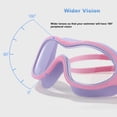 thumbnail image 2 of Tignapoo Trendy Wide-Frame Swim Goggles for Adults - Anti-Fog, Leak-Proof, UV Protection, Unisex Design in Pink, 2 of 7