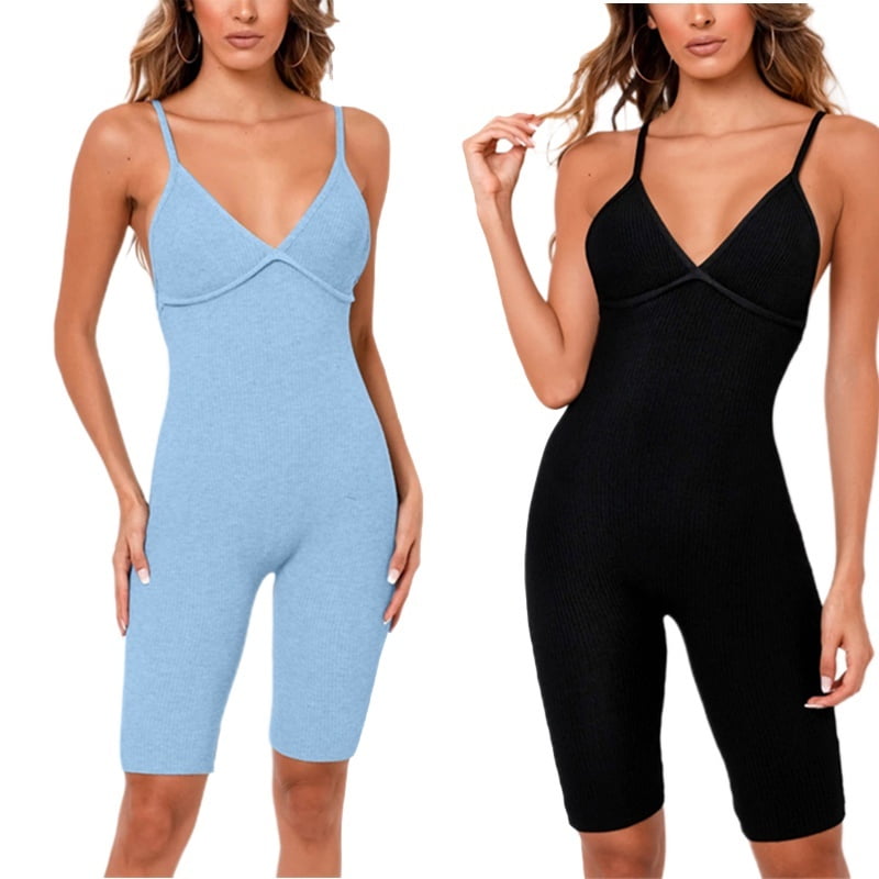 Rompers for Women Summer Casual Yoga Jumpsuit Solid Color Halter Neck Backless Outfit Baggy Long Pants Overalls 