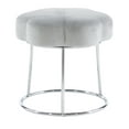 thumbnail image 4 of Linon Coston Backless Velvet Vanity Stool, Chrome/Gray, 4 of 15