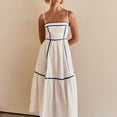 thumbnail image 2 of Lmnyox Summer Spaghetti Strap Midi Dress for Women Casual Square Neck Summer Vacation Beach Sundress, 2 of 7