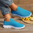 thumbnail image 4 of Domzle Walking Shoes Women Slip on Sneakers Non Slip Work Arch Support Tennis Plantar Fasciitis Orthopedic Breathable Mesh Comfortable Ladies Nursing Blue 42, 4 of 8