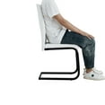thumbnail image 6 of Dining Chairs Set Of 2, White PU Chair Modern Kitchen Chair With Metal Leg, 6 of 9